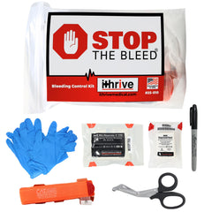 HMZ Medical iThrive Stop The Bleed kit pouch open for quick bleed control planning