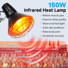 Hoakya infrared heat lamp on adjustable stand for targeted comfort.