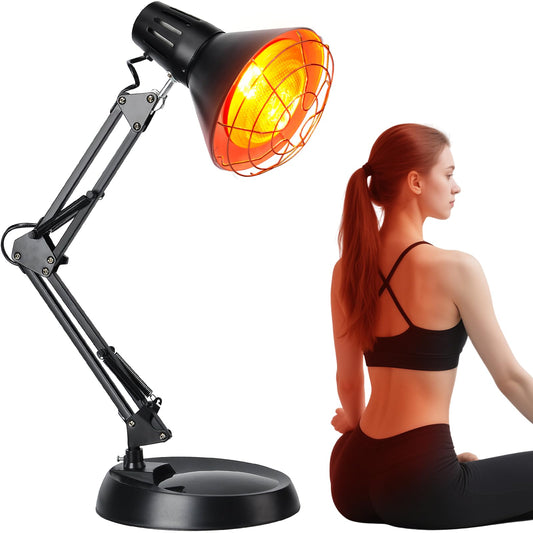 Hoakya infrared heat lamp front view for easy home use with focused warmth.