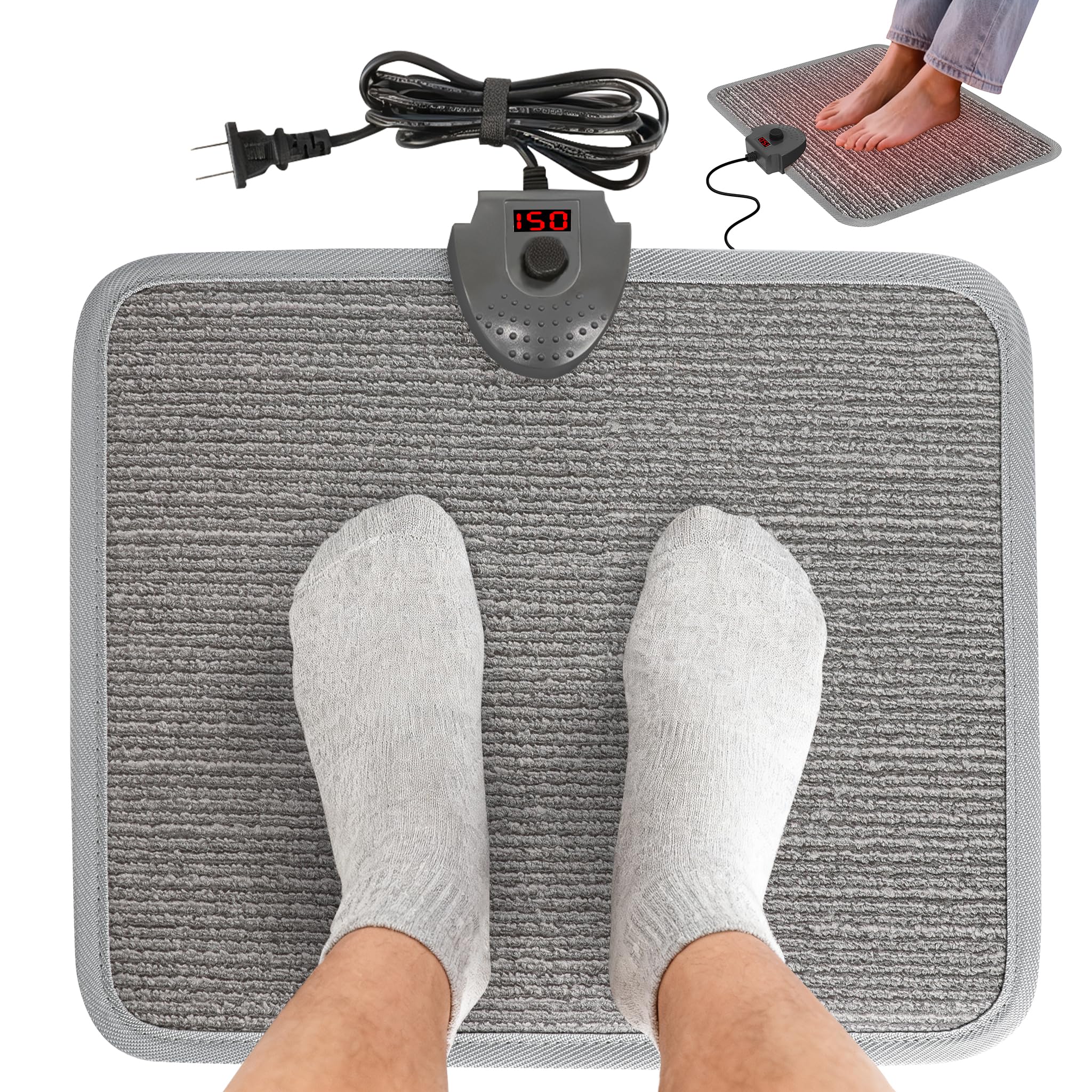 Hodeamy heated floor mat under desk warms feet quickly for office comfort