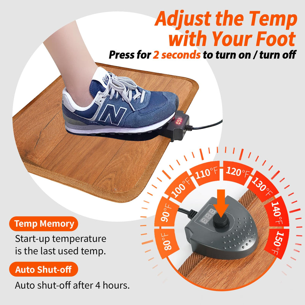 Hodeamy temperature display and controls provide easy heat adjustments at your desk.