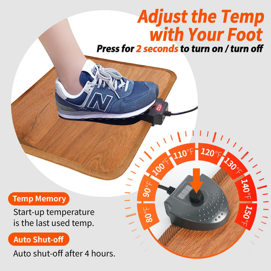 Hodeamy temperature display and controls provide easy heat adjustments at your desk.