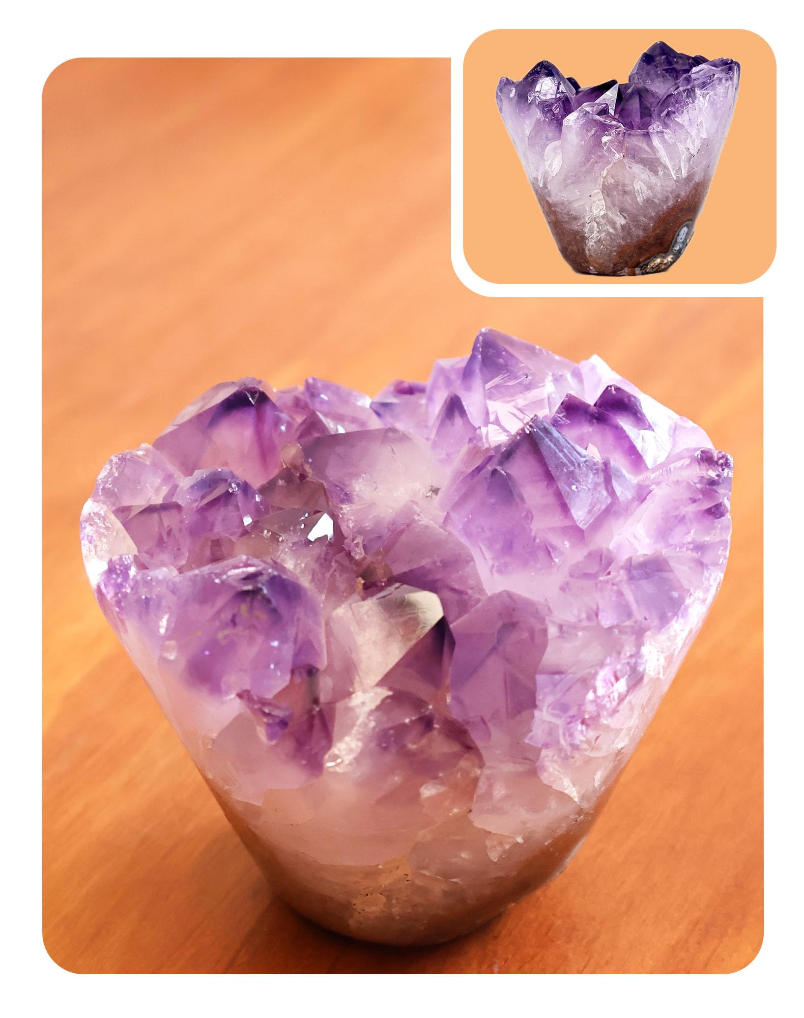 HoHpHq amethyst cake-shaped crystal enhances meditation ambiance and decor