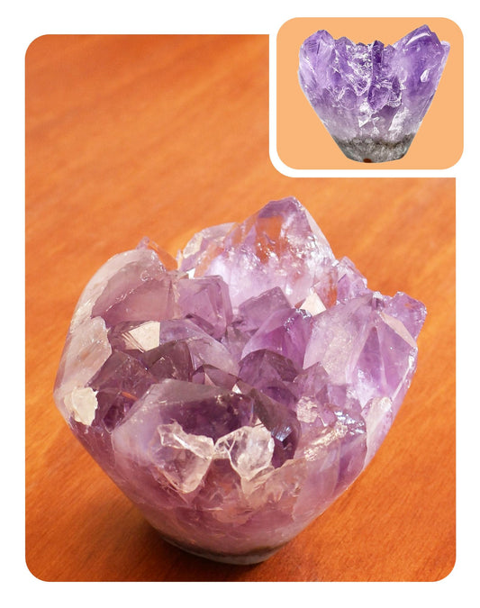 HoHpHq amethyst flower crystal for meditation and decor.