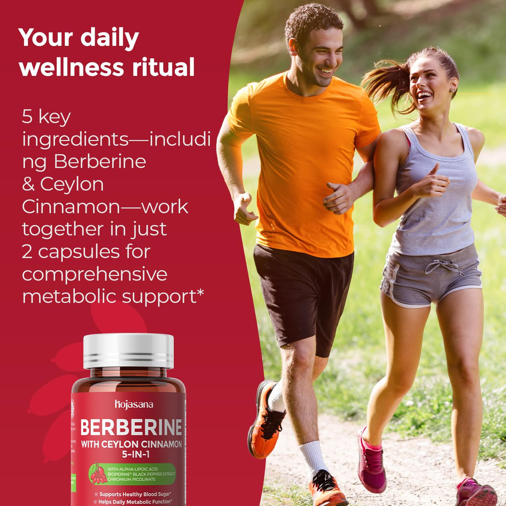 HojaSana Berberine with cinnamon highlights the spice-infused formula.