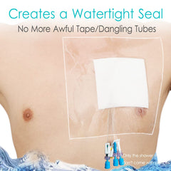 Hola Health non-stick center pad protects wounds while showering.