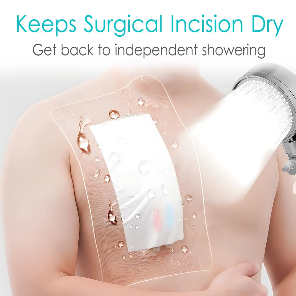 Hola Health clear adhesive shower patch provides waterproof protection while keeping bandages dry.