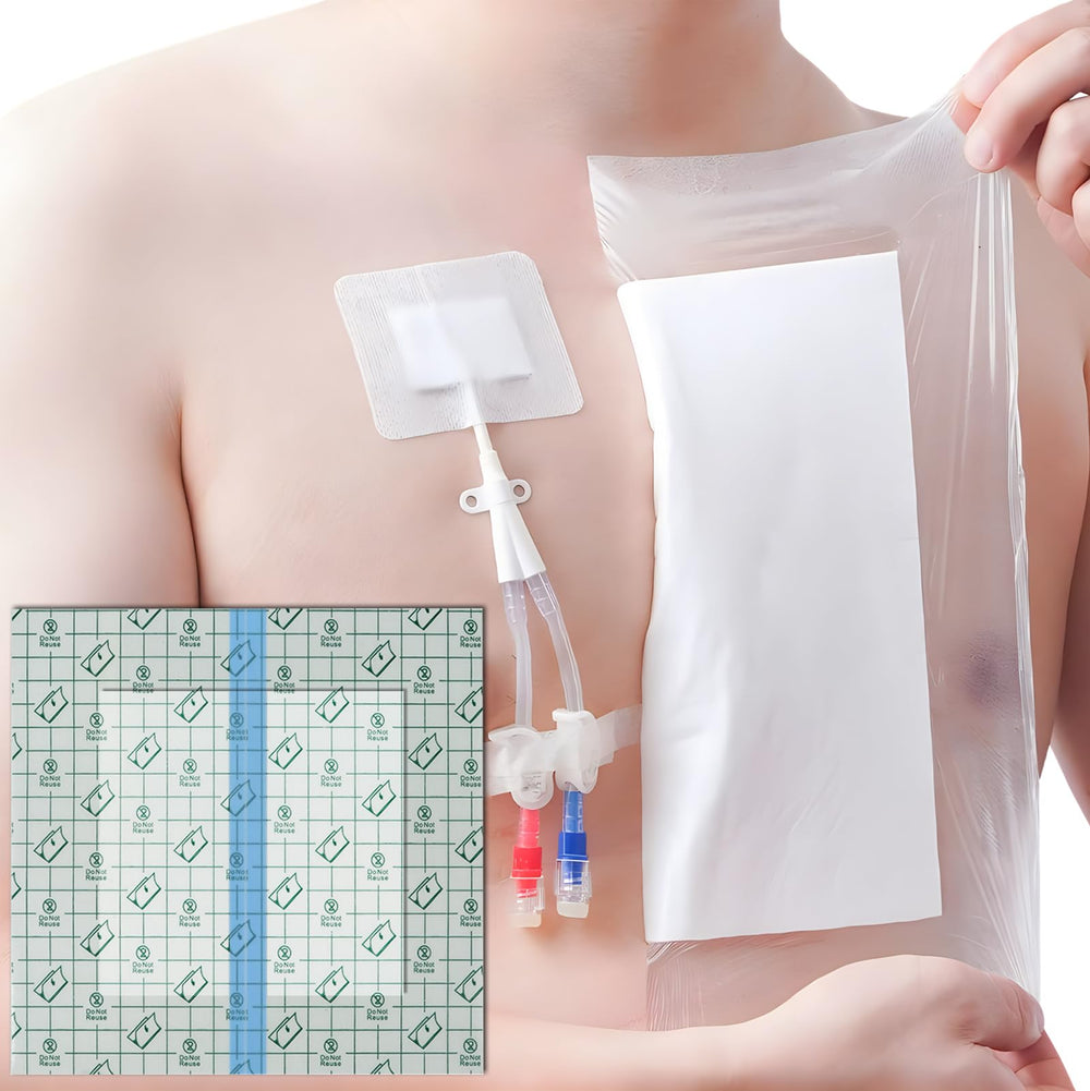 Hola Health waterproof shower cover around dialysis port keeps incisions dry.