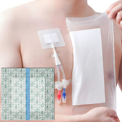 Hola Health waterproof shower cover around dialysis port keeps incisions dry.
