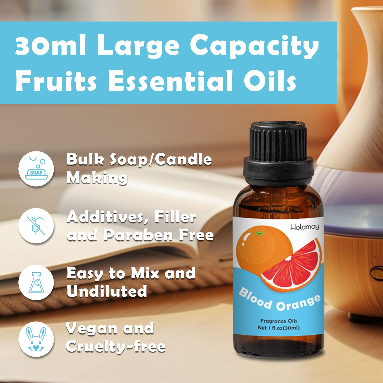 Holamay mango essential oil bottle for candles, ideal for fragrant crafts