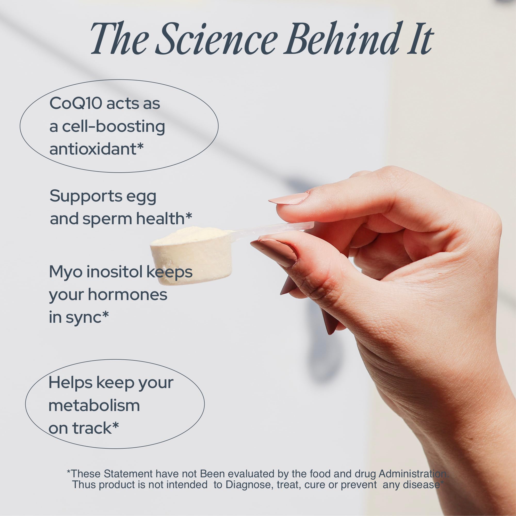 Holiherb Myo Inositol powder dispenser for easy, accurate daily scoops