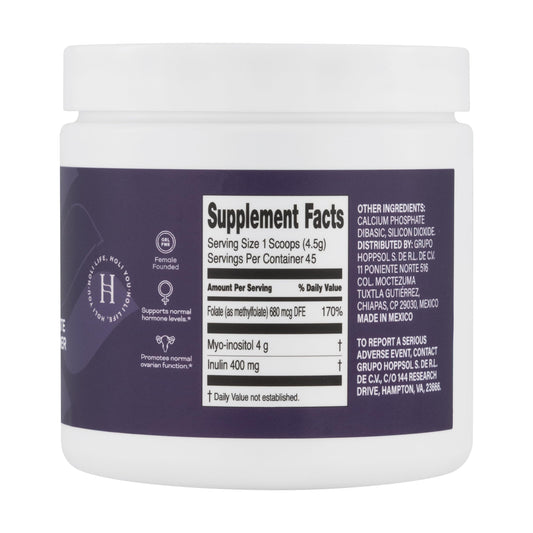 Holiherb Myo-Inositol serving scoop showing easy daily dosage.