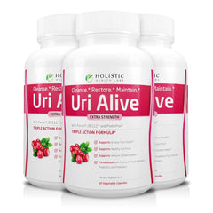 Uri Alive cranberry capsules from Holistic Health Labs supporting urinary comfort
