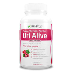 Holistic Health Labs Uri Alive extra-strength bottle for daily urinary support.
