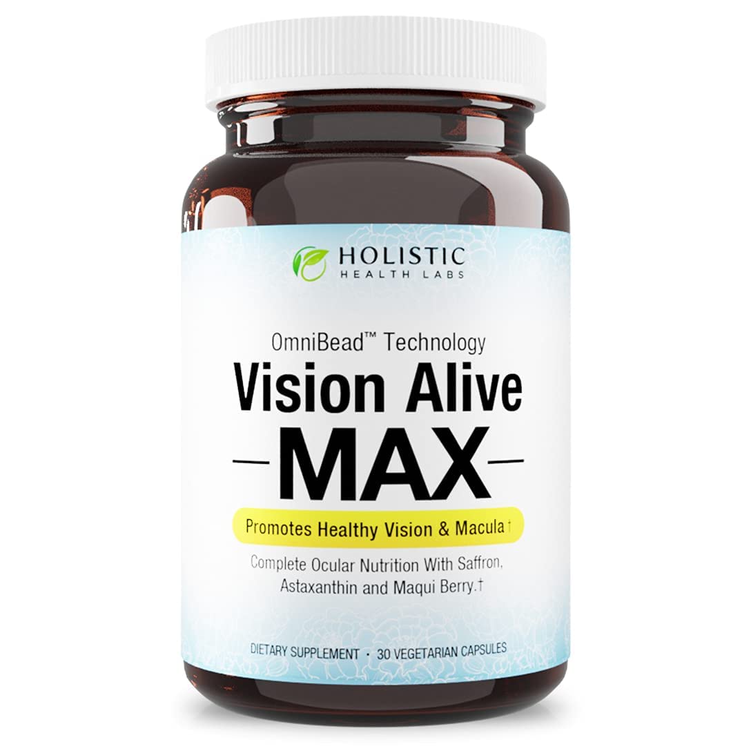 Holistic Health Labs Vision Alive Max bottle front for daily eye support.