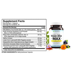 Holistic Health Labs Vision Alive Max capsules close-up, convenient daily eye support.