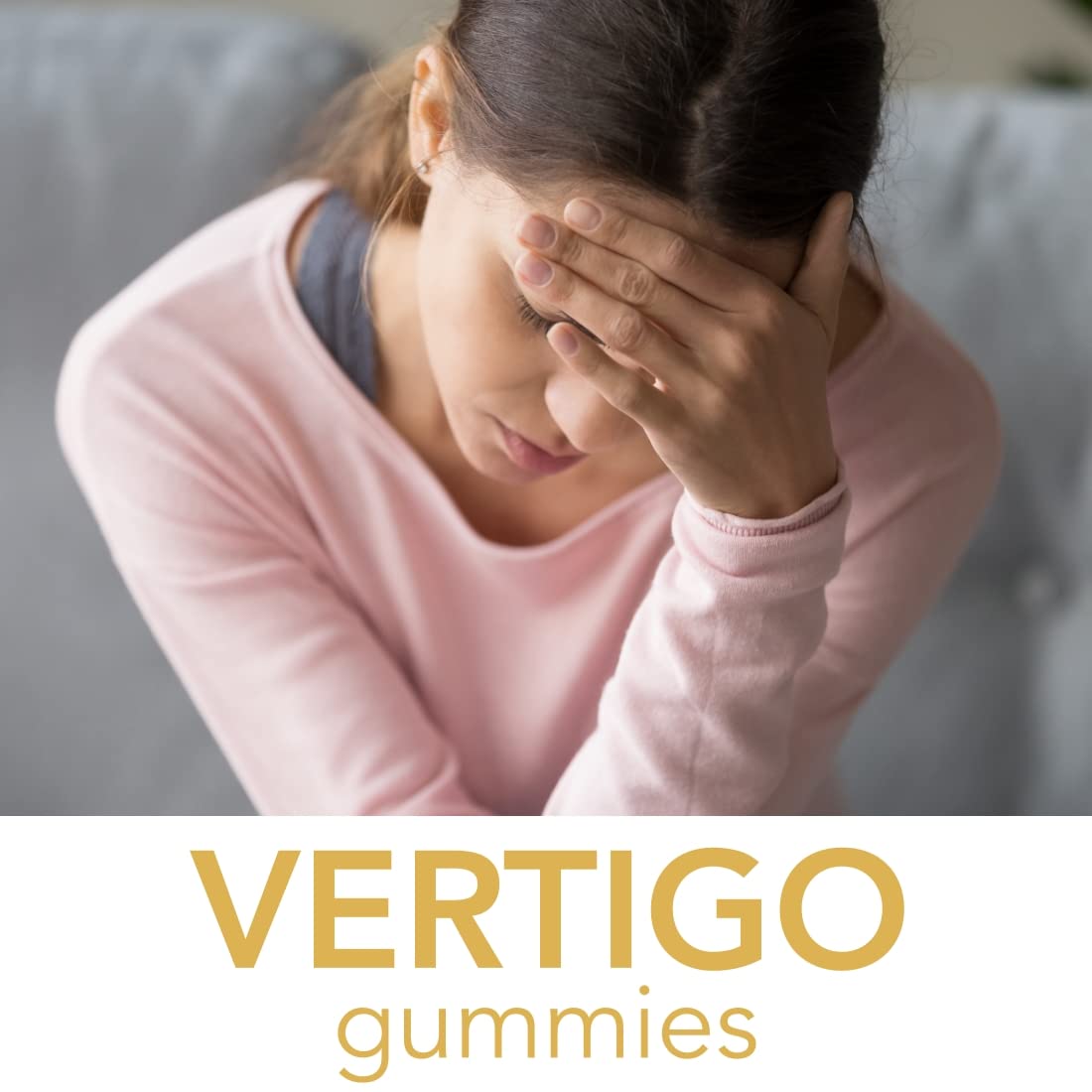 Close-up of Holistic MD Vertigo Gummies showing lemon flavor