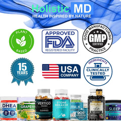 Holistic MD Vertigo Gummies with lemon flavor for on-the-go relief