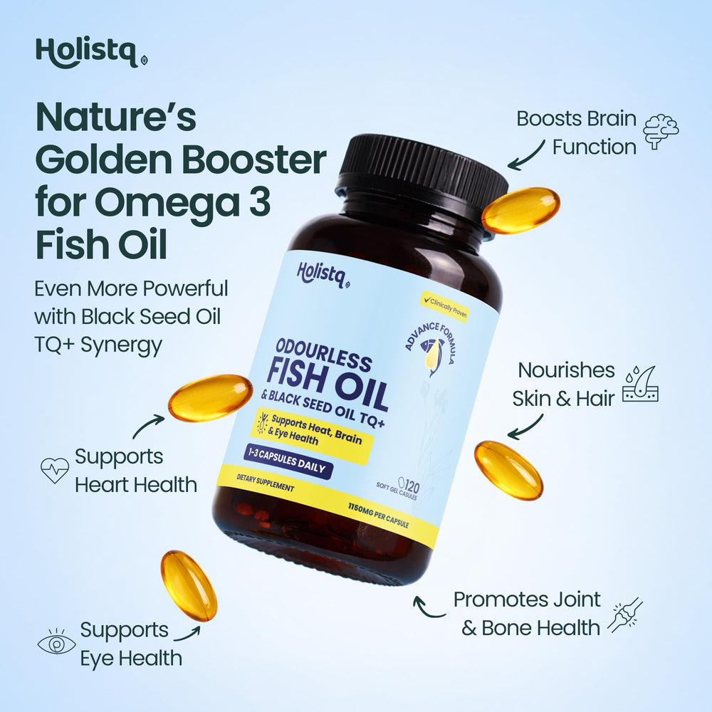 HOLISTQ 5% thymoquinone label signals potent antioxidant blend.