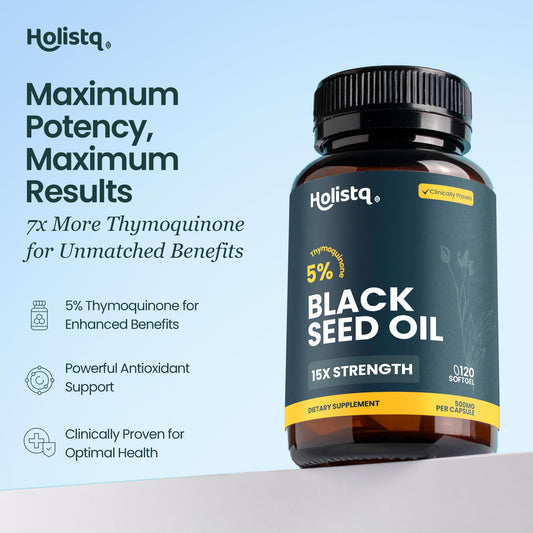 HOLISTQ softgel capsules closeup emphasizing easy-to-swallow format for convenient daily wellness