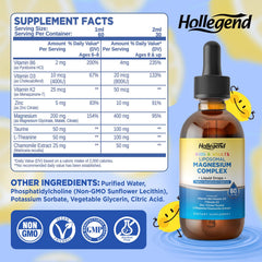 HOLLEGEND liposomal kids magnesium drops dropper shows precise kid dosing