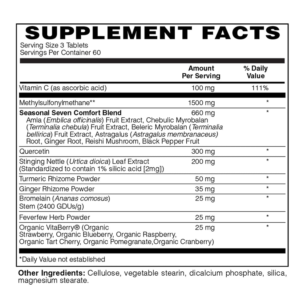 Close-up of Holly Hill All Season Support tablets for daily immune-friendly use.