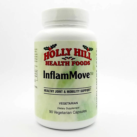 Holly Hill Inflammove bottle highlights the plant-based joint support formula for daily mobility.