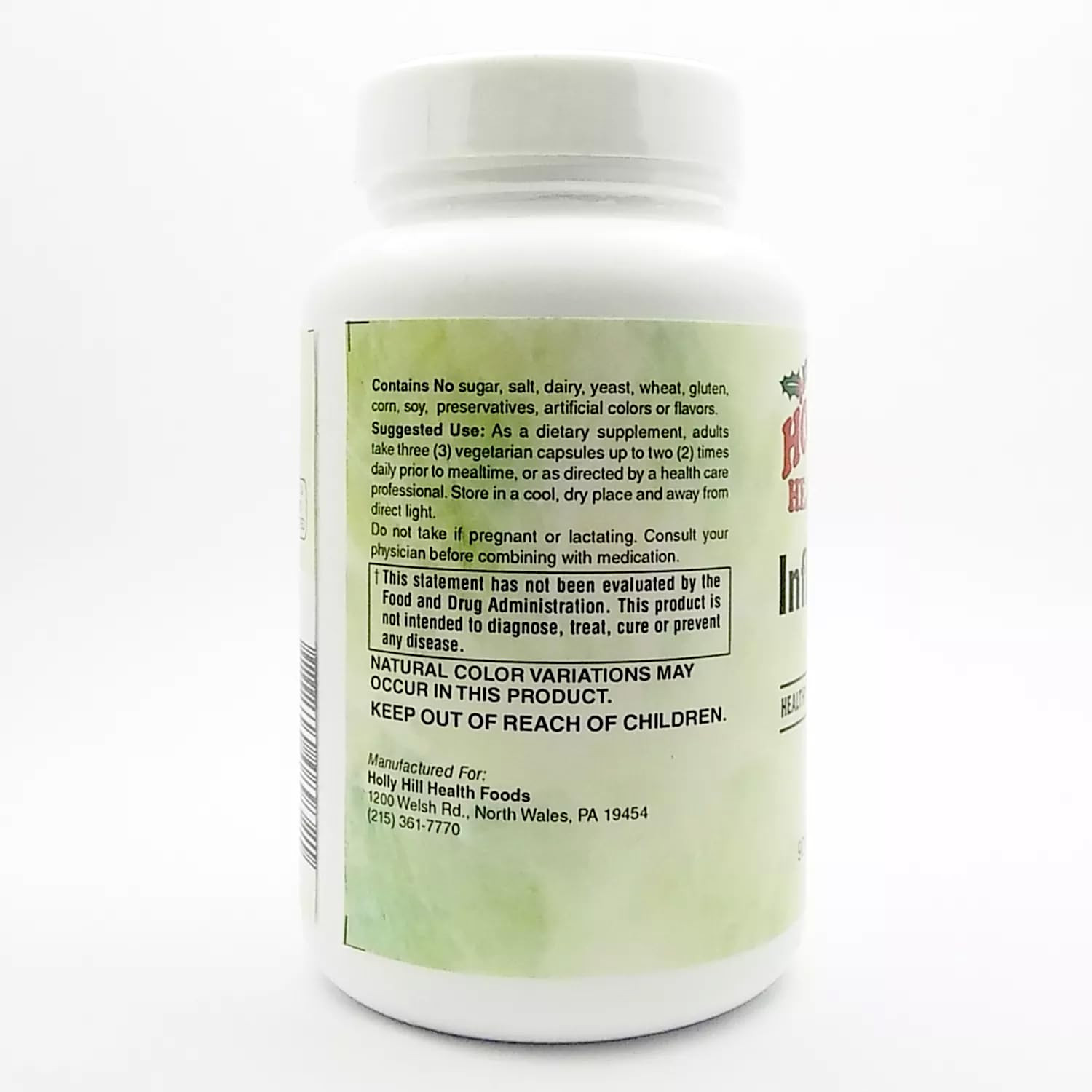 Holly Hill Inflammove capsules close-up displaying the plant-based blend for mobility support.