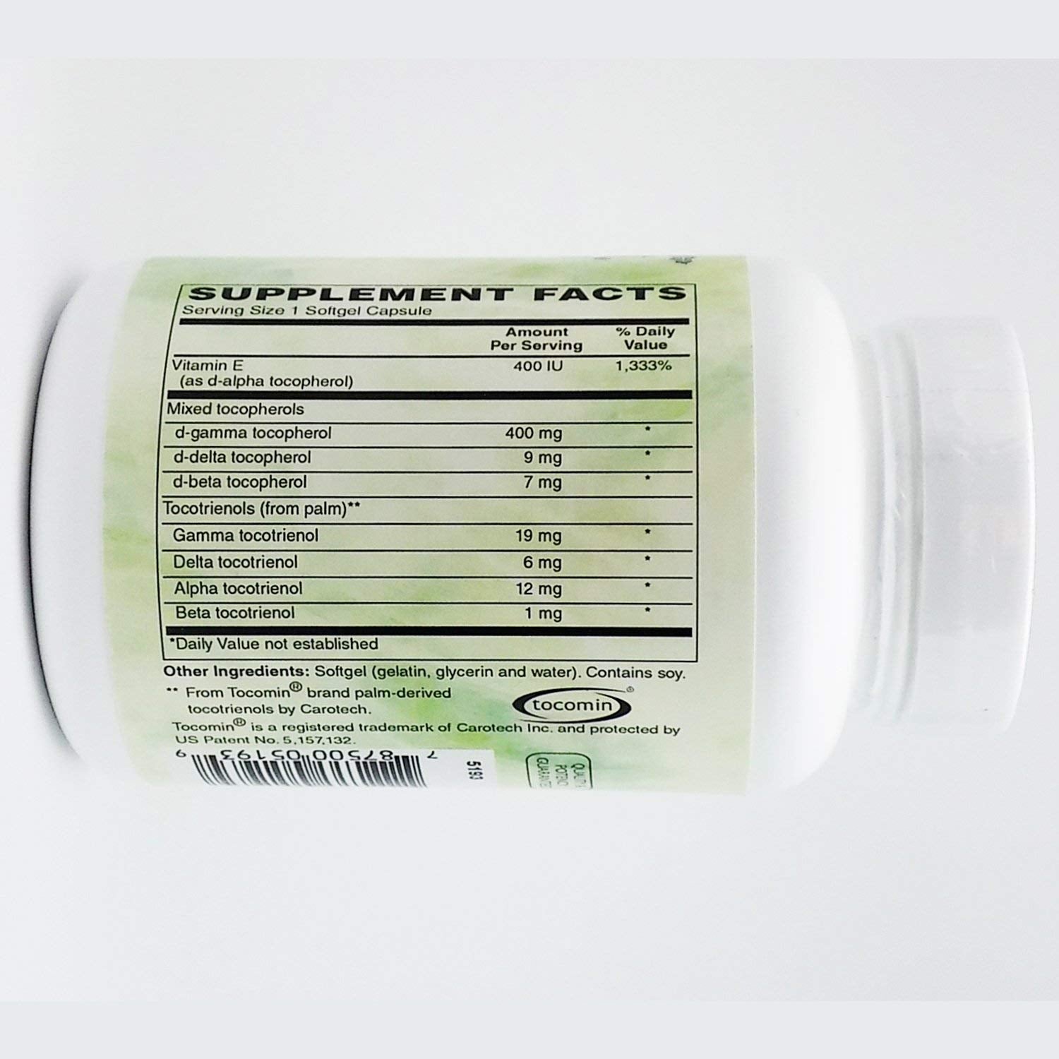 Holly Hill Perfect E Compound tocotrienols image highlighting Tocomin for broad antioxidant support.