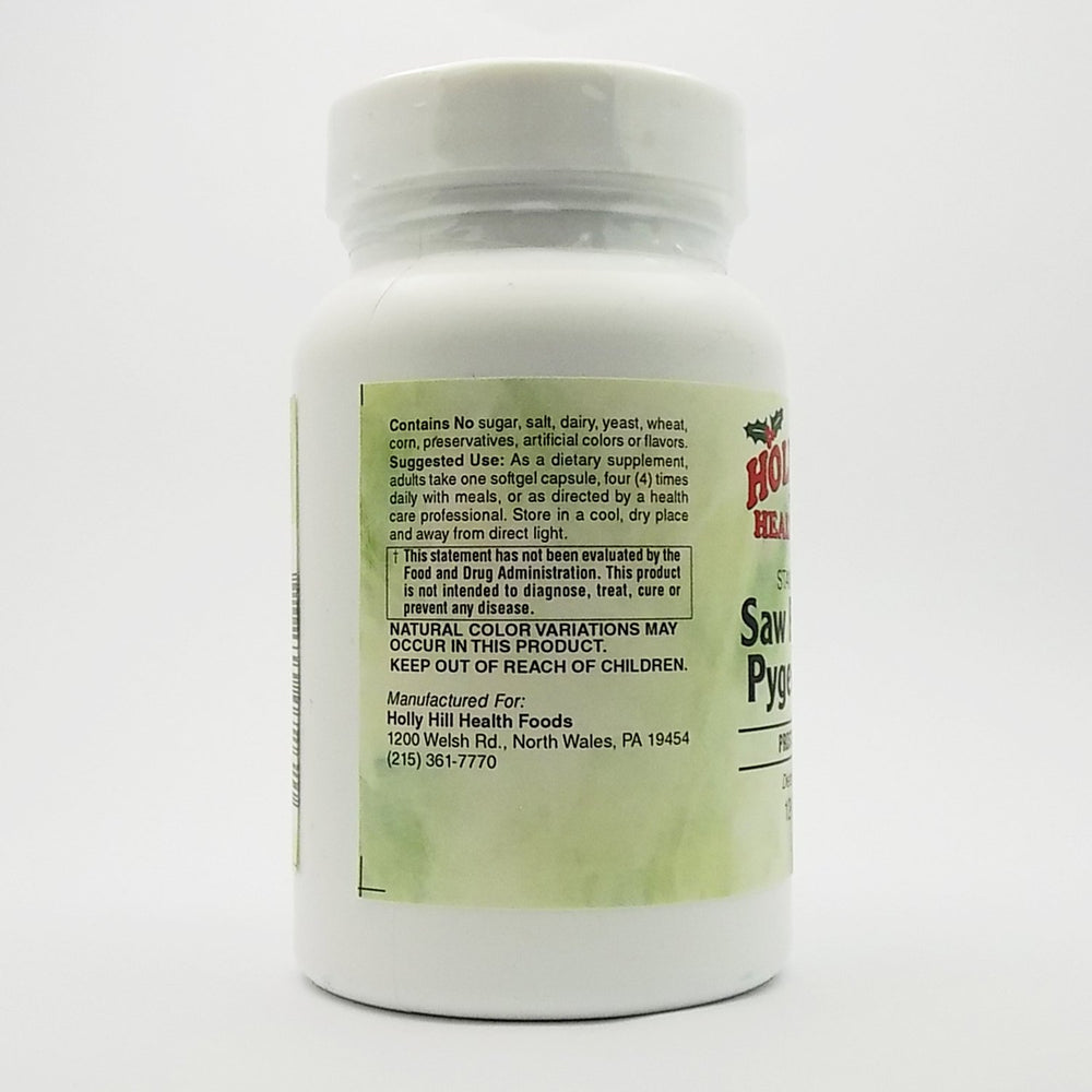Holly Hill Saw Palmetto Pygeum Plus softgels pour for everyday wellness routine