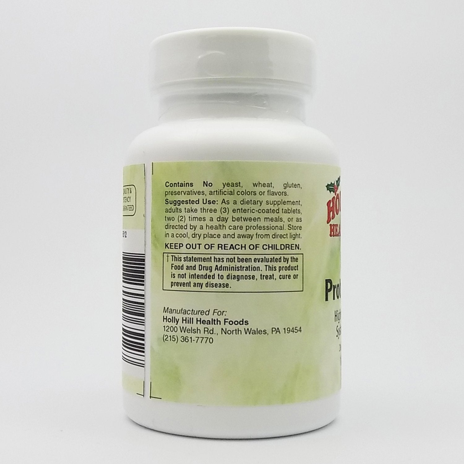 Holly Hill Ultra Proteo-Zimes gluten-free label highlights allergy-friendly formulation.