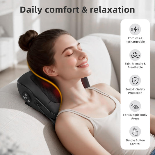 Holniva deep kneading nodes close-up for targeted neck and shoulder relaxation