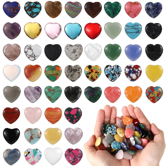 Homaisson heart stones bulk: vivid 120-piece collection for meditation and calming display.