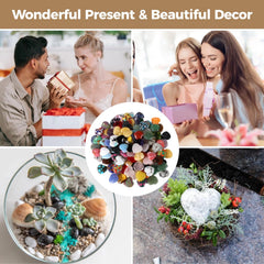Homaisson heart stones decor in trays or terrariums, charming nature-inspired accents.