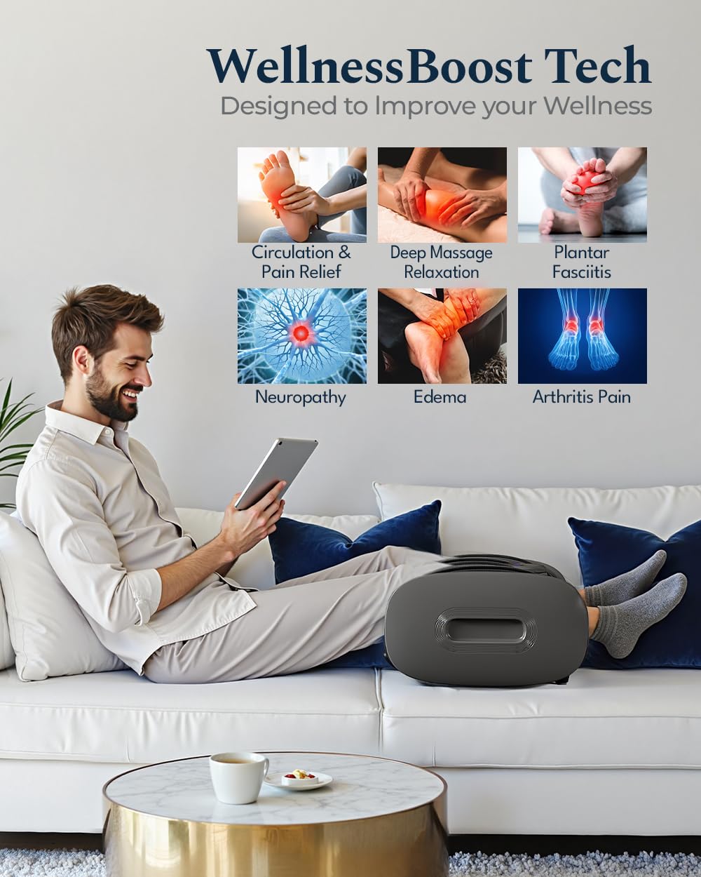 HomeCare foot massager LCD panel for simple control