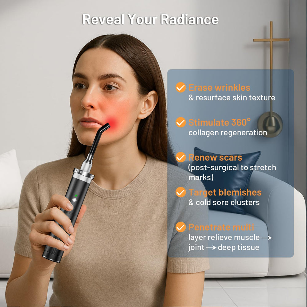 HomeCare wand includes protective eyewear for safe at-home sessions.