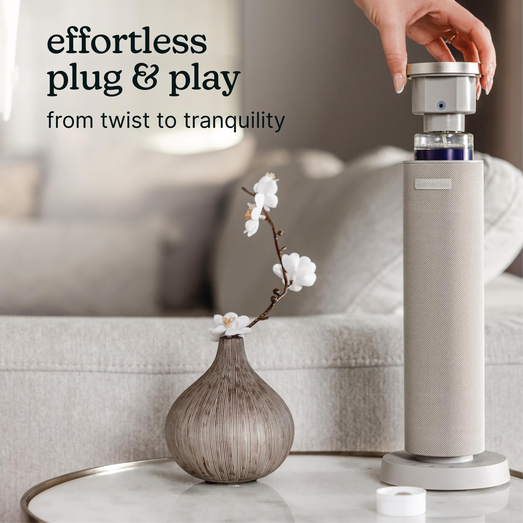 Homedics SereneScent long-lasting fragrance from 60ml bottles for fresh rooms