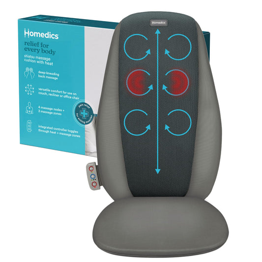 Homedics Shiatsu Massage Cushion front view for chair-ready back relief during work