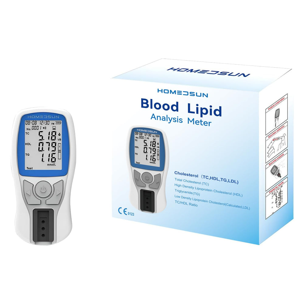 HOMEDSUN HSLPM-102 device front view for at-home lipid testing