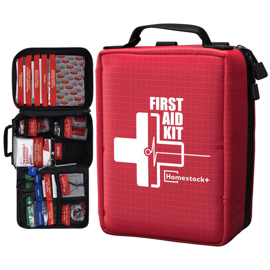 Homestockplus compact first-aid kit with labelled compartments for quick access