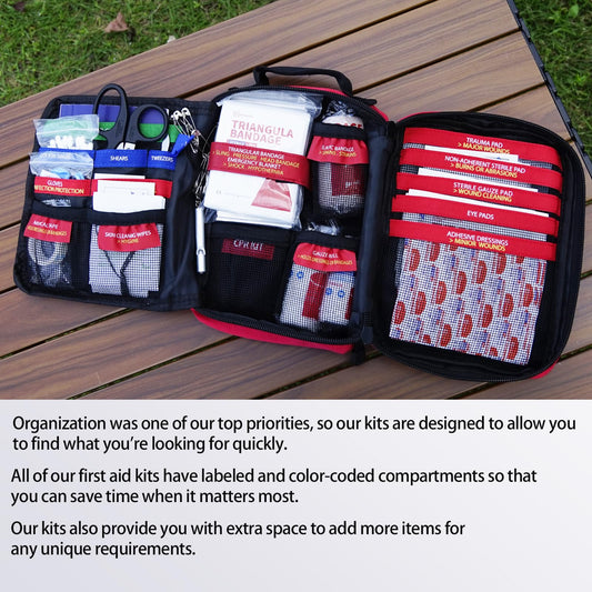 Homestockplus first aid kit with MOLLE system for secure car or bag mounting