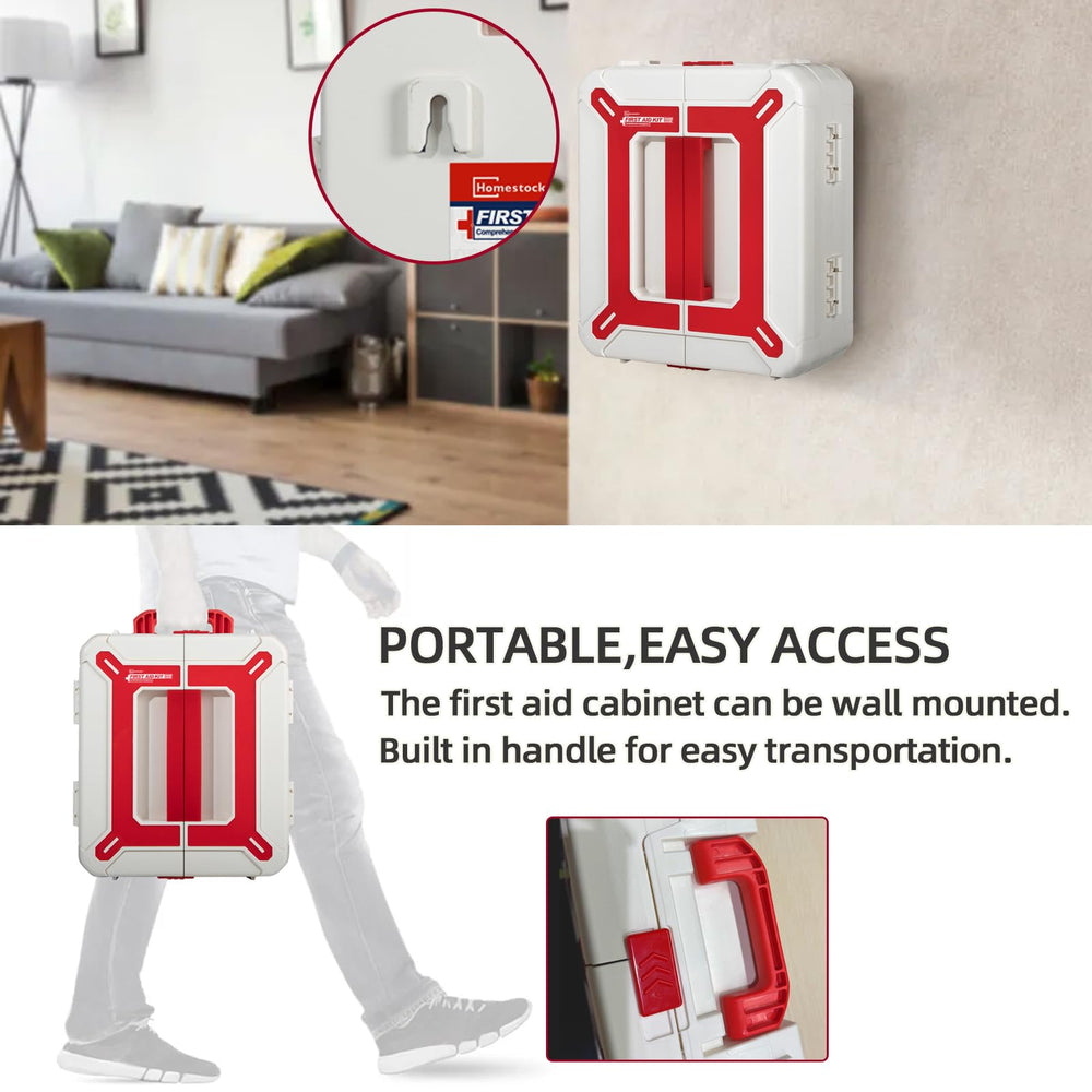 Homestockplus first aid kit wall-mounting options for flexible placement