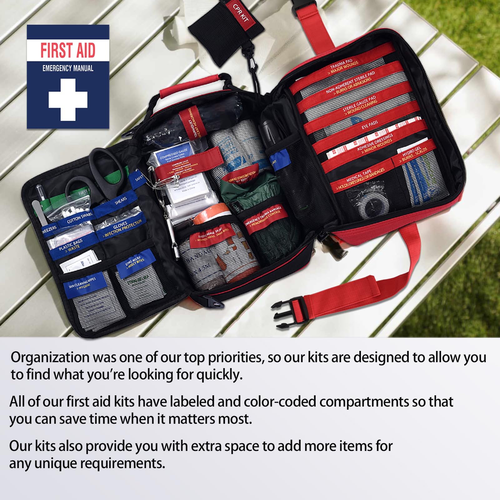 Homestockplus Rip-Resistant Bag First Aid Kit withstands rugged adventures.