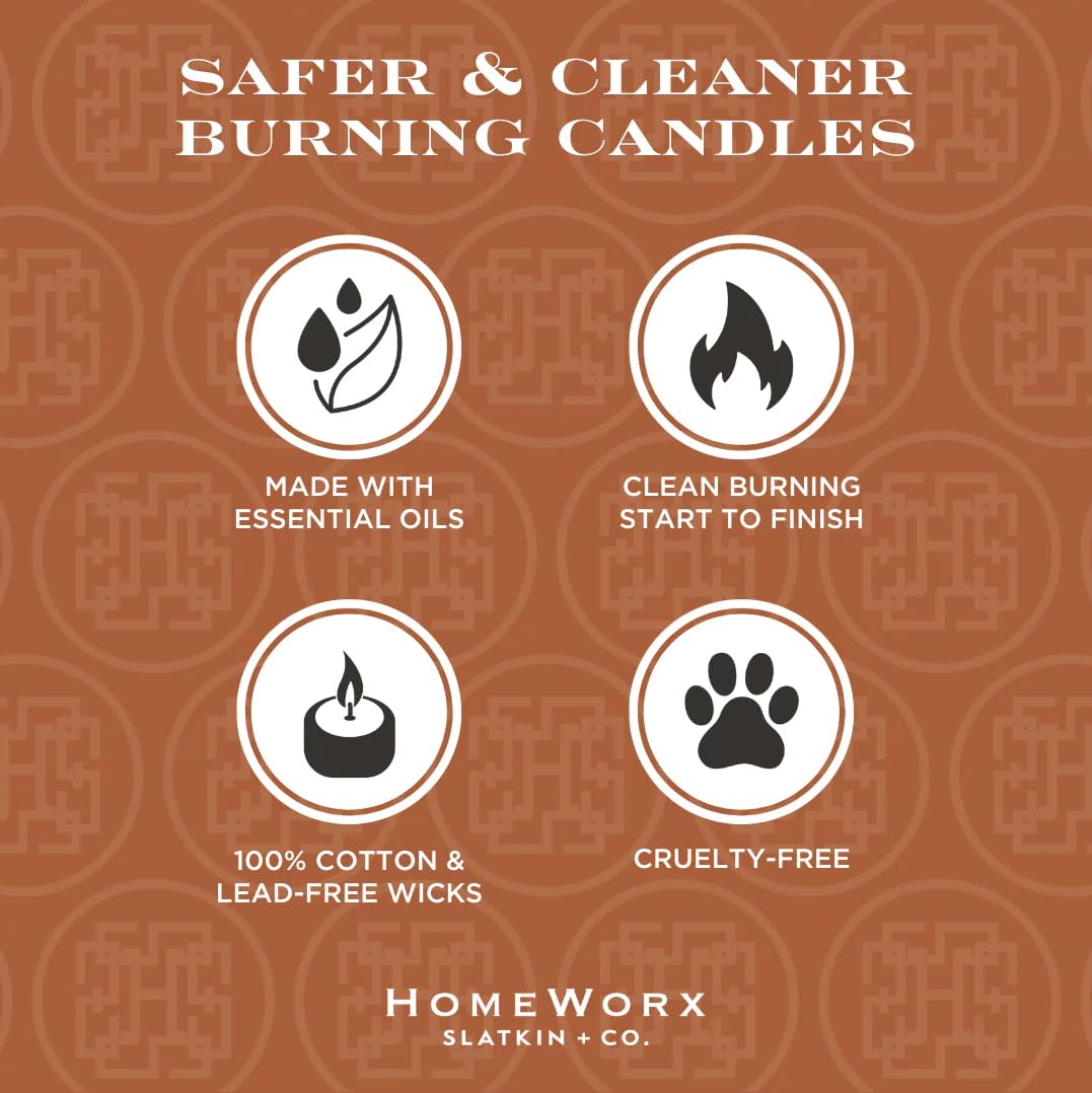 HomeWorx 18oz Luxe Candle on a table highlighting premium size