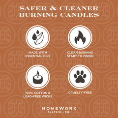 HomeWorx 18oz Luxe Candle on a table highlighting premium size