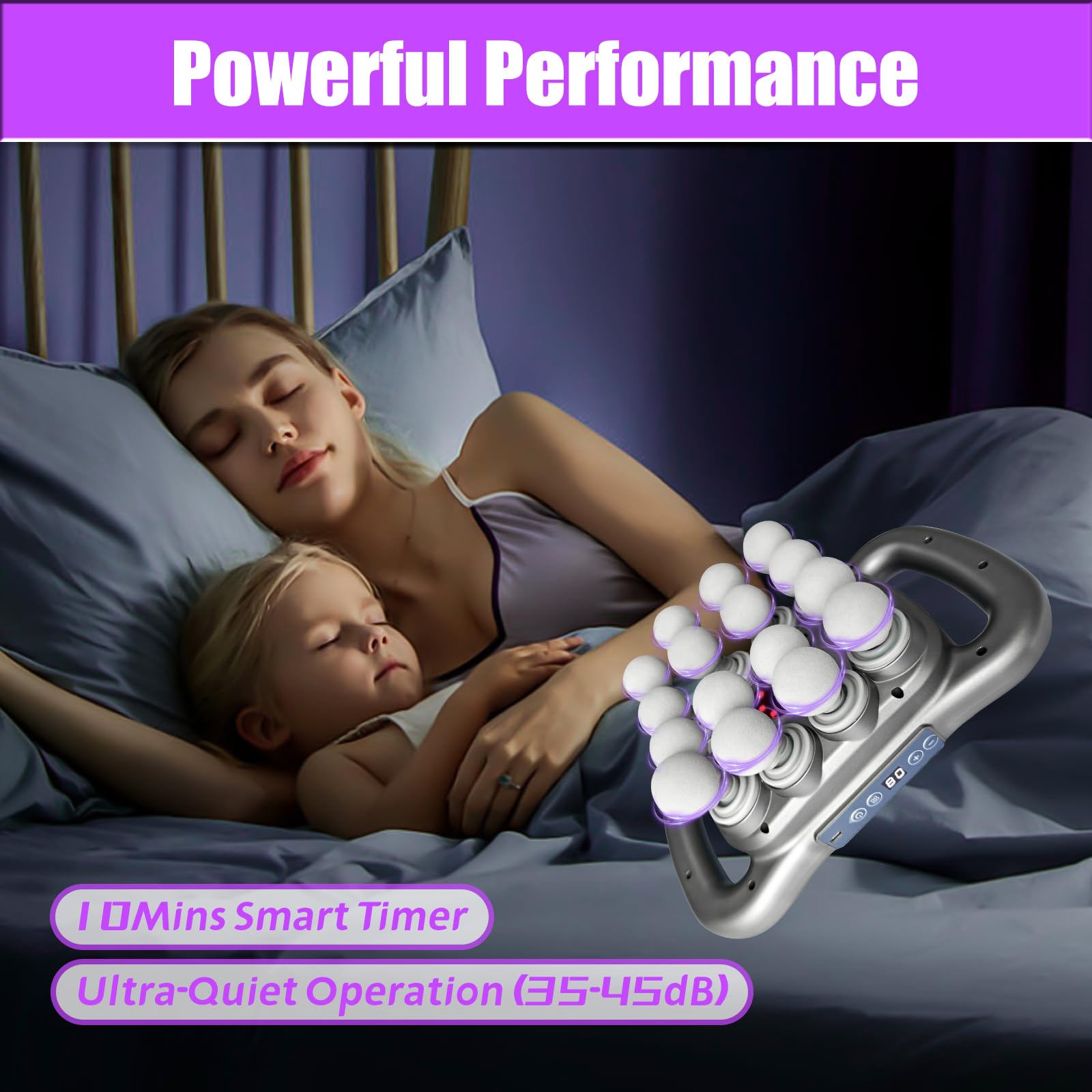 Homlume massage gun 10W motor delivering deep percussion into muscle tissue