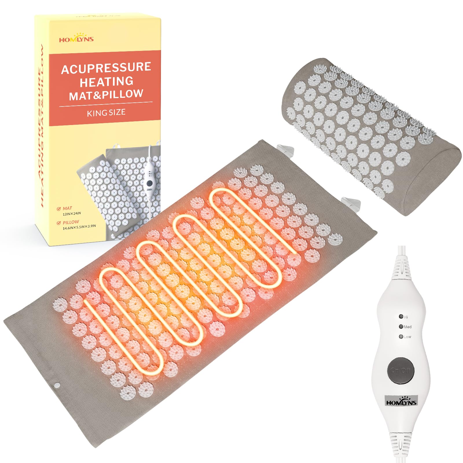 HOMLYNS heated acupressure mat ready for a full body massage and relaxation