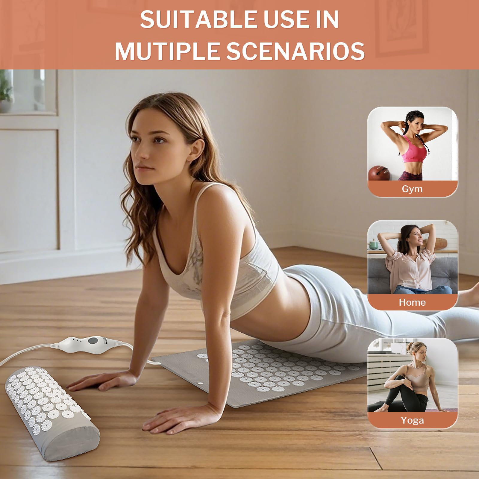HOMLYNS machine washable acupressure mat and pillow