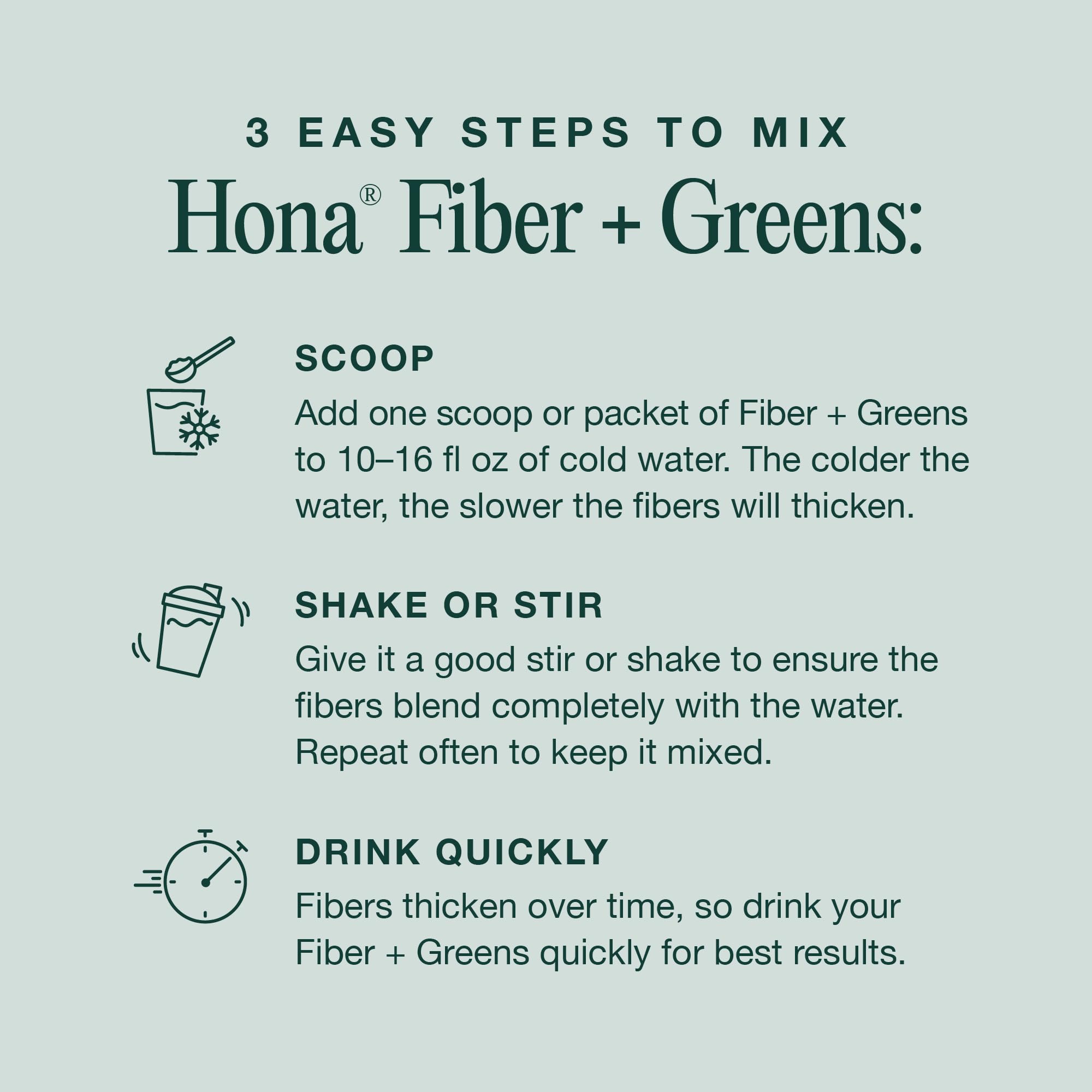 Hona Fiber + Greens healthy-lifestyle shot highlights clean nutrition
