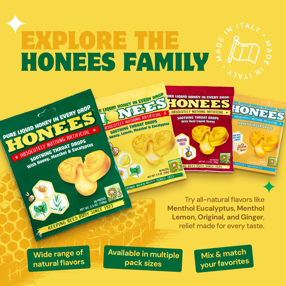 Honees family-friendly cough drops for at-home sharing